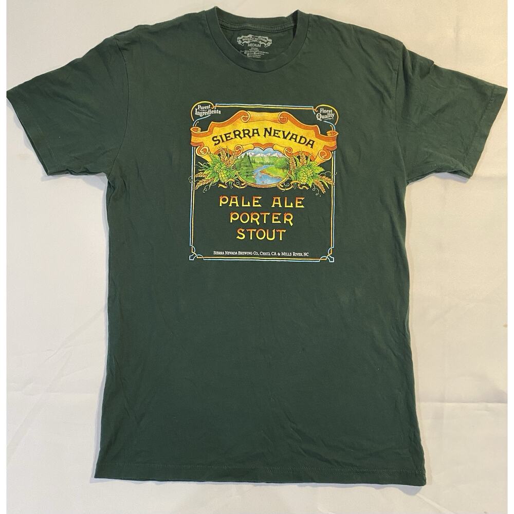 Sierra Nevada Pale Ale T-Shirt Men's Porter Green Short Sleeve Medium